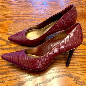 Ralph Lauren purple crocodile 4" heels